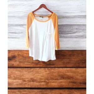 ING Womens Yellow & White Long Sleeve Shirt 1X